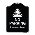Signmission Designer Series-No Parking Tow Away Zone With Graphic, 24" x 18", BW-1824-9815 A-DES-BW-1824-9815
